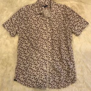 Express mens floral button up shirt